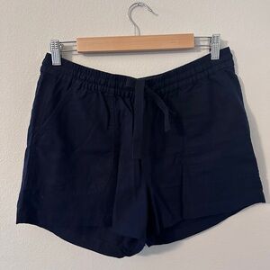 Point Sur women’s J Crew linen blend navy blue shorts size small